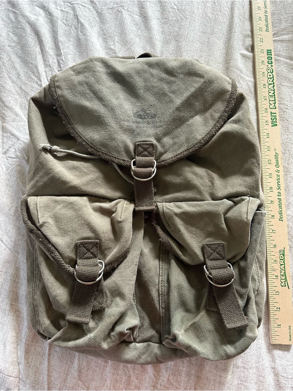 Abercrombie & Fitch Olive Canvas Backpack Flap